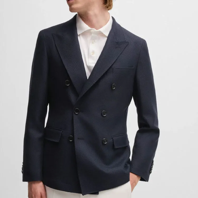 HUGO BOSS Micro pattern Virgin Wool Blazer-1