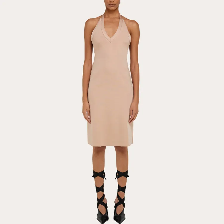 Ferragamo Knitted Halterneck Midi Dress-1