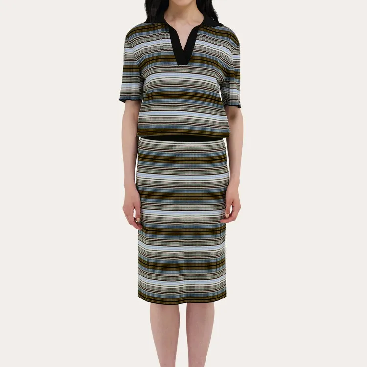 Ferragamo Striped Knitted Dress-1