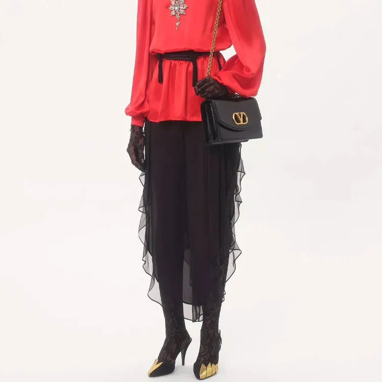 Valentino Ruffled Trim Ballon Trousers-4