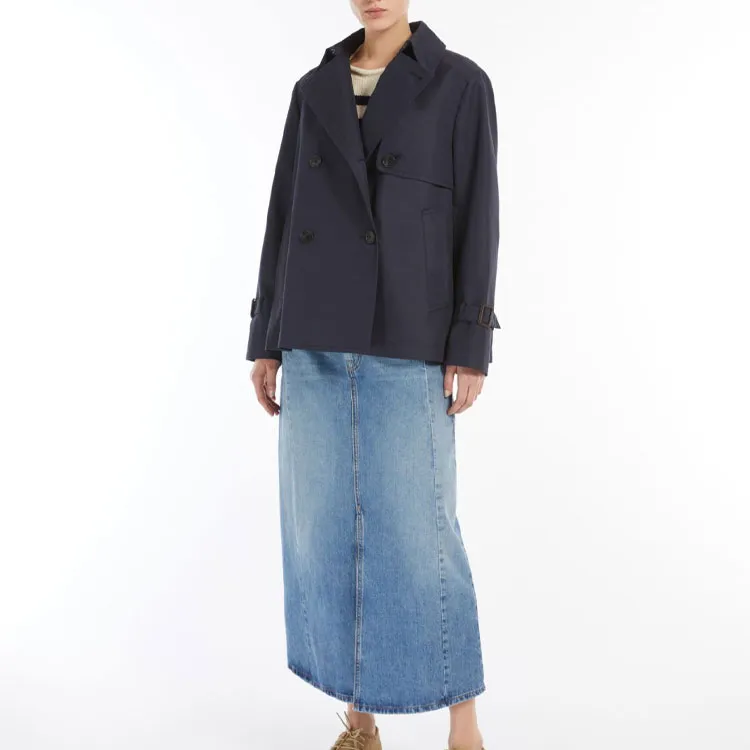 WEEKEND MaxMara Trench Coat Women's Marine Blue-3