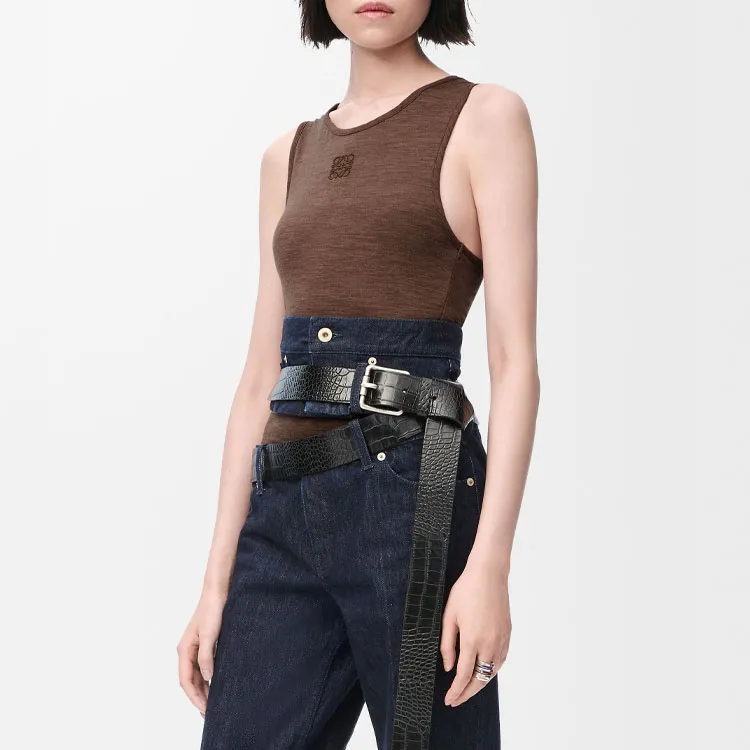 LOEWE Anagram SS25 Tank Tops Women's Chocolate Brown-3