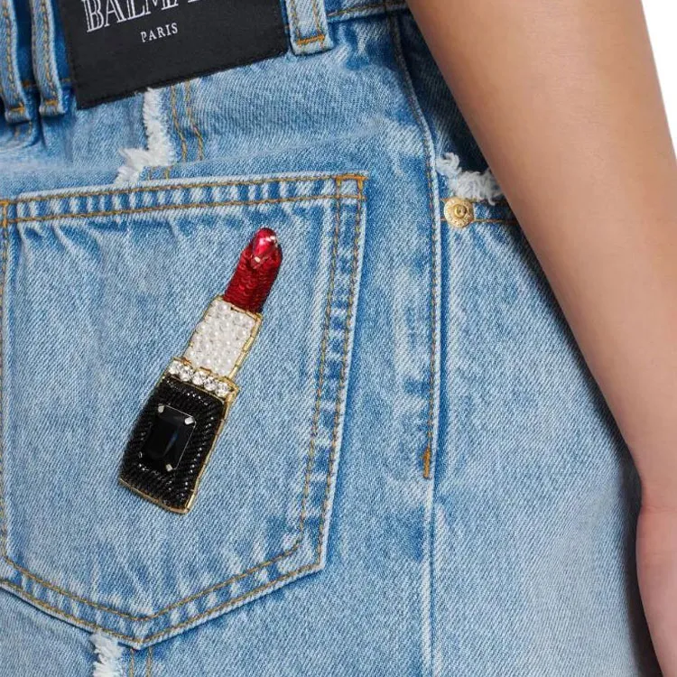 BALMAIN Denim Mini Skirt-5