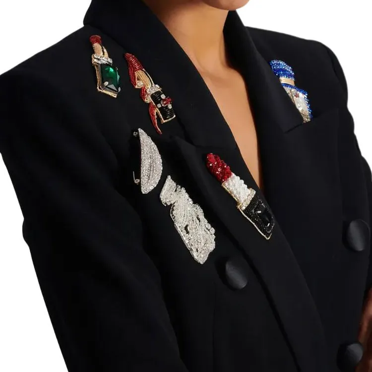 BALMAIN Embroidered Patches Fitted Jacket-6