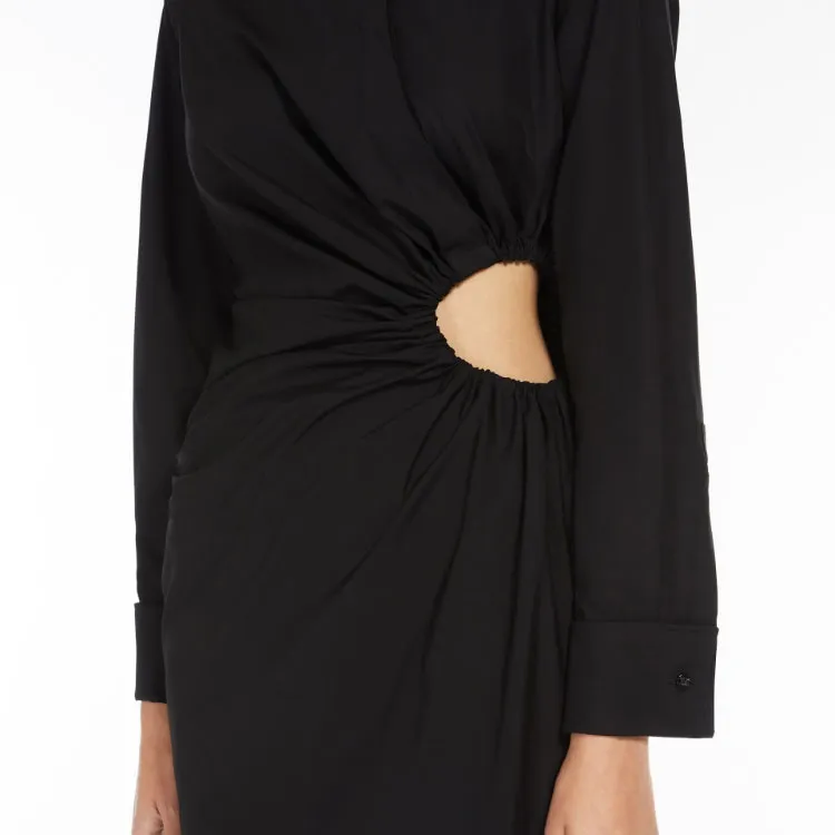 MaxMara SS25 Long-Sleeved Dresses Women's Black-4