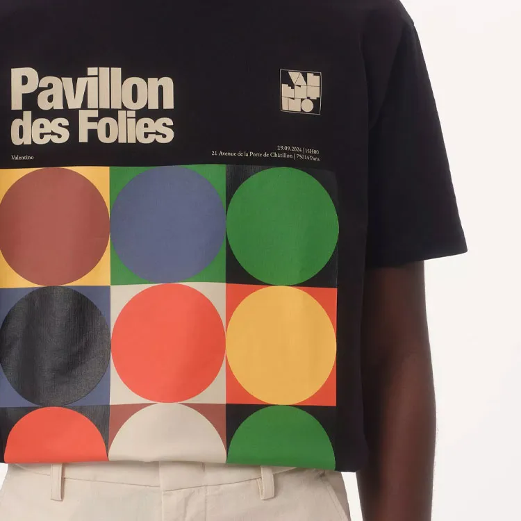 Valentino SS25 Pavillon Des Folies T Shirt Men's Black-6