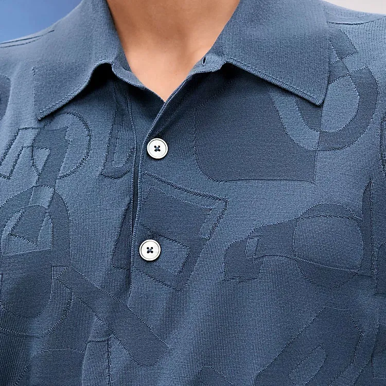 HERMES Polo Shirts Men Blue-2