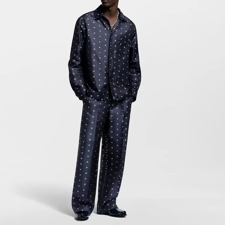 LOUIS VUITTON SS25 Casual Pants Men's Marine Blue-1
