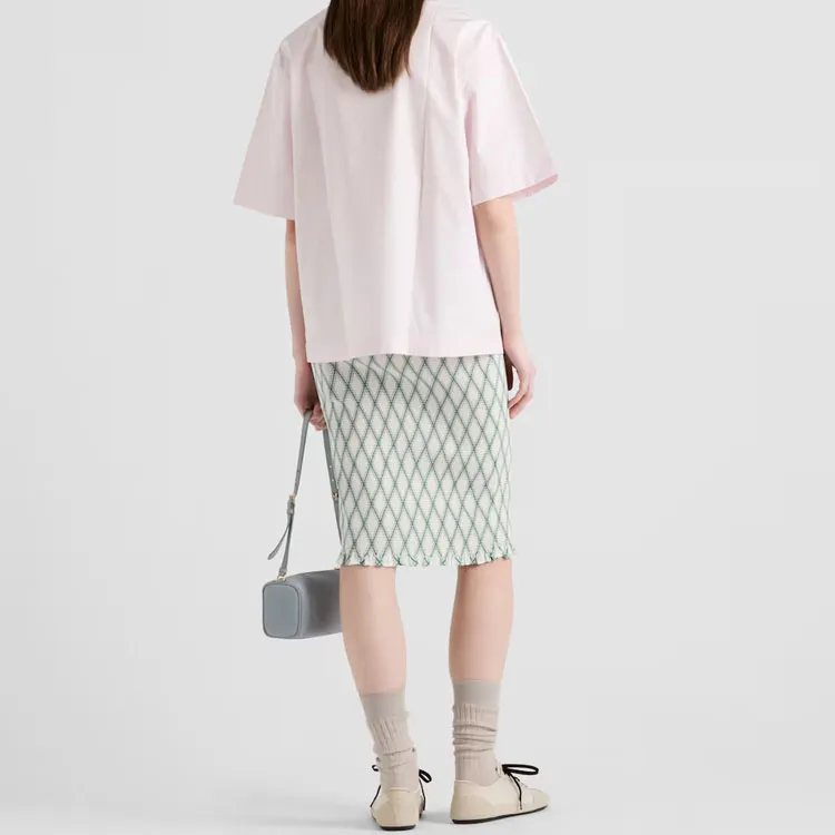 PRADA Patterned Cotton Midi Skirt-2