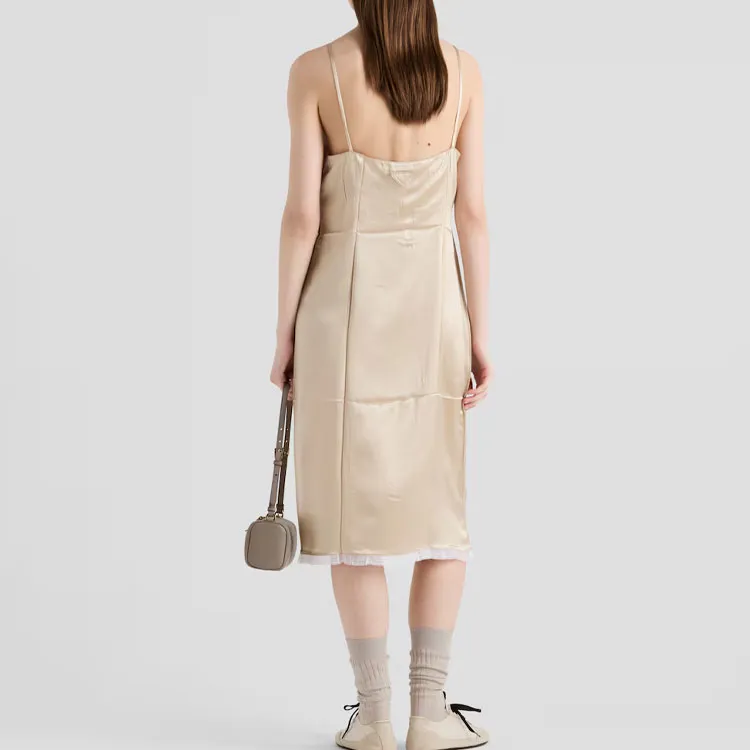 PRADA Satin Crepe Midi Dress-2