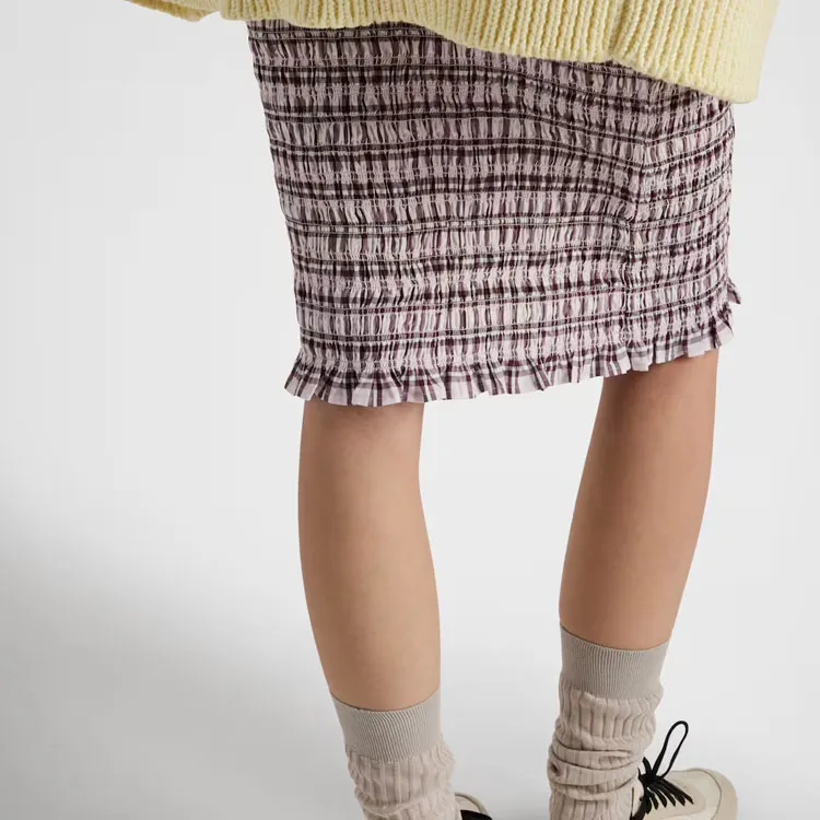 PRADA Checked Cotton Midi Skirt-3