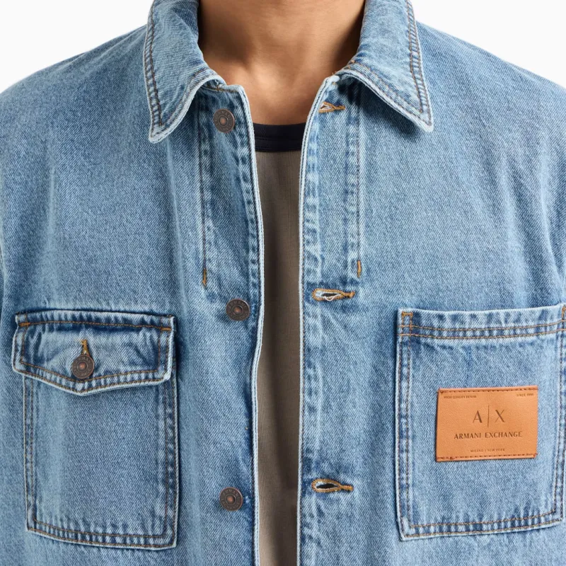 ARMANI EXCHANGEAE Denim Jacket Men's Blue-4