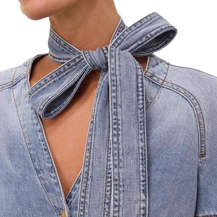 Zimmermann Tied Denim Blouse-6