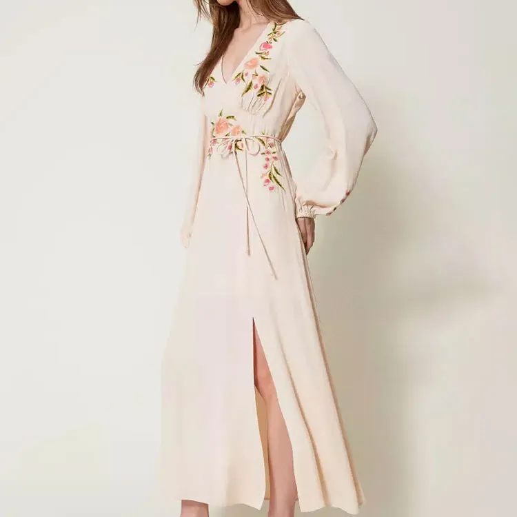 Twinset Floral embroidery Maxi Dress-3