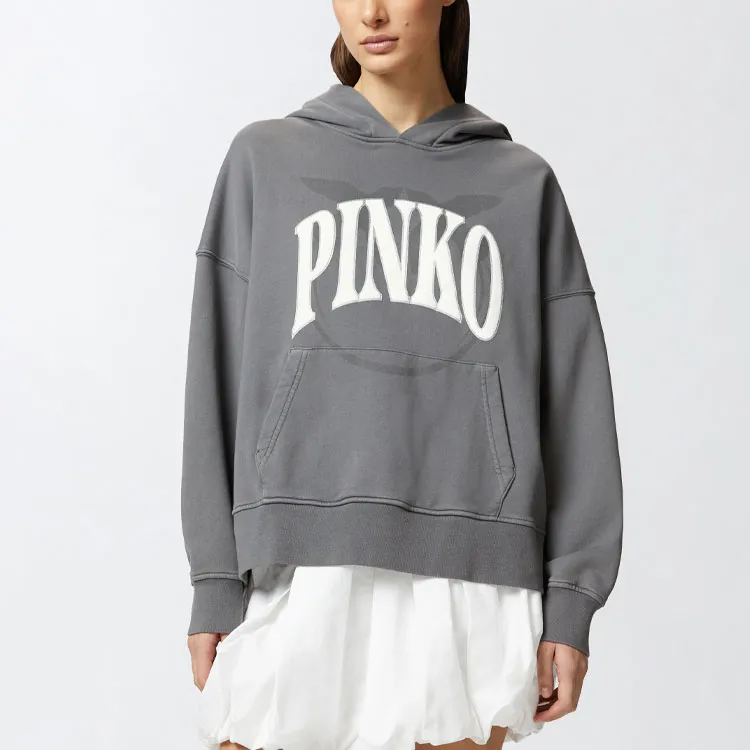 PINKO Logo print Hoodie-2