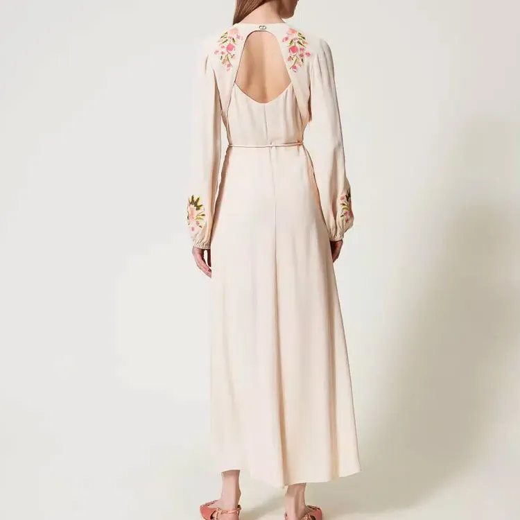 Twinset Floral embroidery Maxi Dress-2