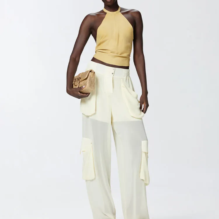 PINKO Halterneck Suede Top-2