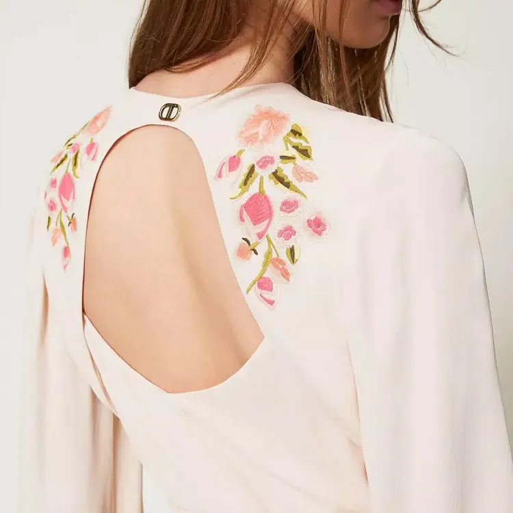 Twinset Floral embroidery Maxi Dress-4