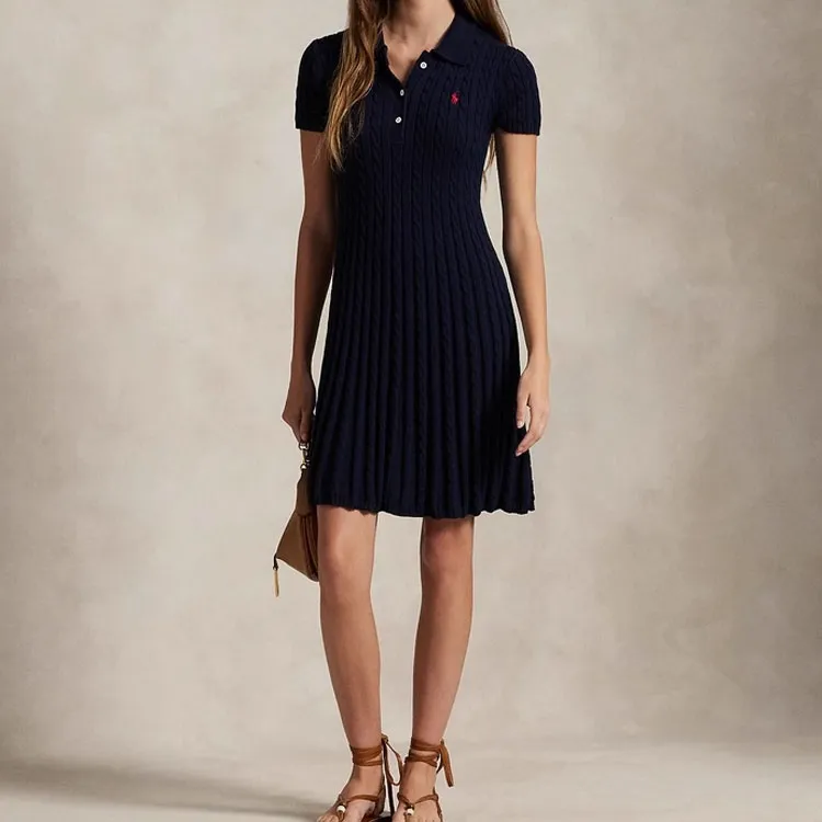Polo Ralph Lauren SS25 Short Sleeved Dresses Women's Dark Blue-1
