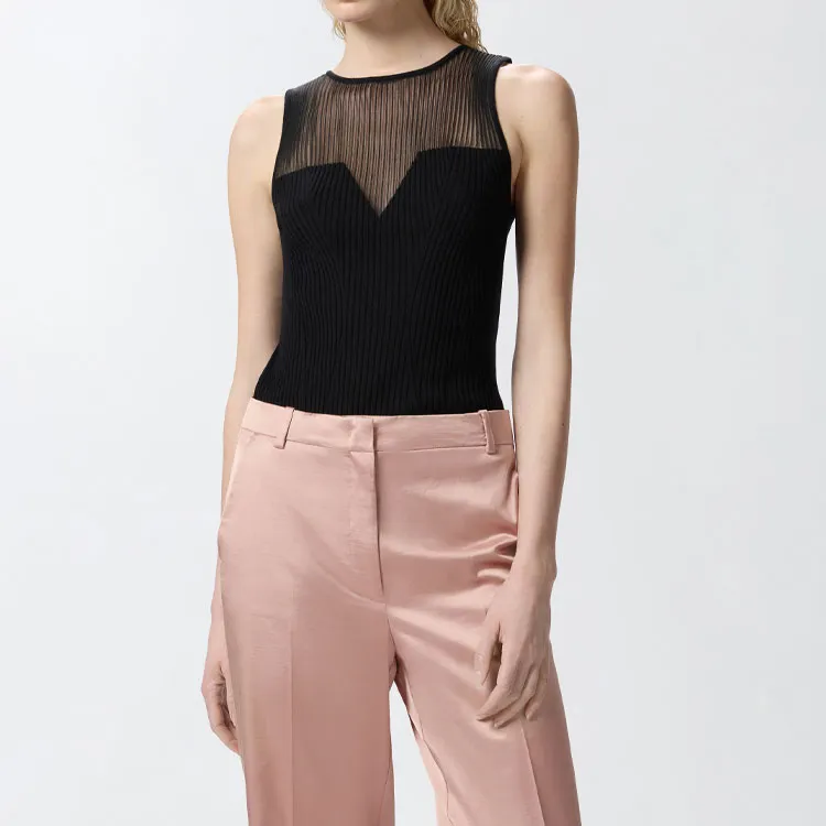 PINKO Sleeveless Ribbed Top-2