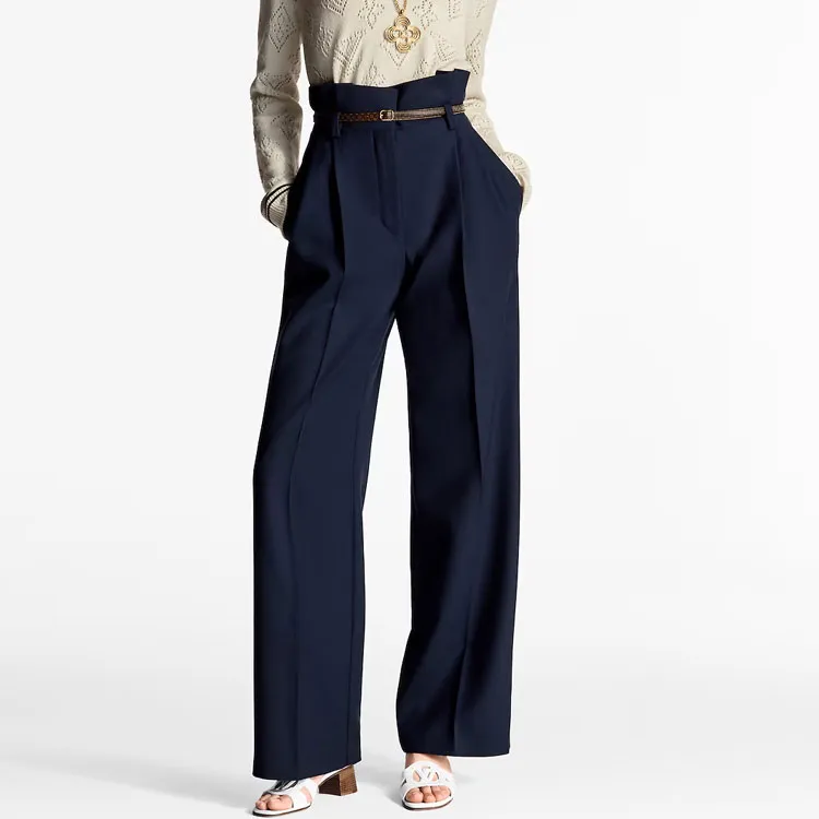 LOUIS VUITTON SS25 Casual Pants Women's Blue-3