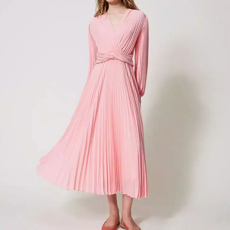Twinset Pleated Georgette Midi Dress-1
