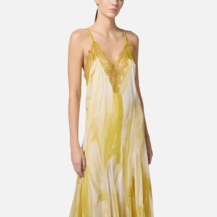 Elisabetta Franchi Lace trim Maxi Dress-3