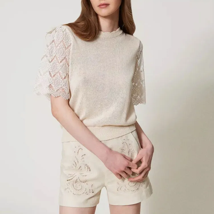 Twinset Lace sleeved Blouse-1