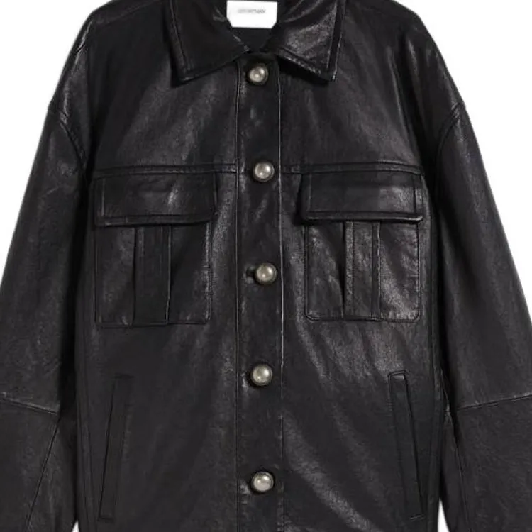 SportMax Leather Jackets Women's Black-4