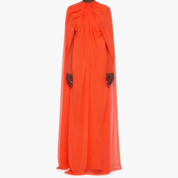 Givenchy SS25 Long Sleeved Dress Women's Orange-1