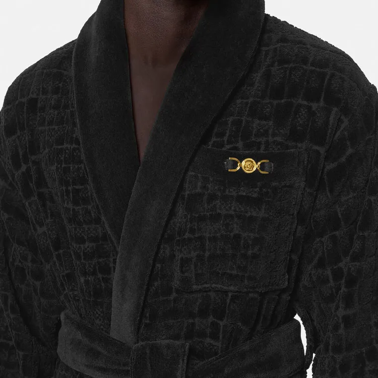 FANSIZHE Bathrobes Unisex Black-2