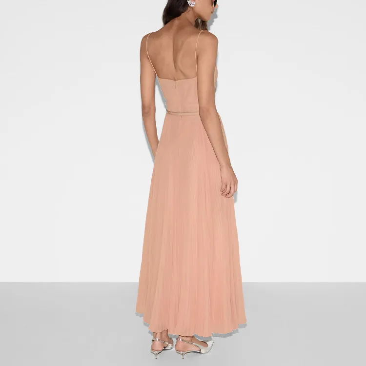 GUCCI SS25 Slip Dress Women's Peach Pink-2