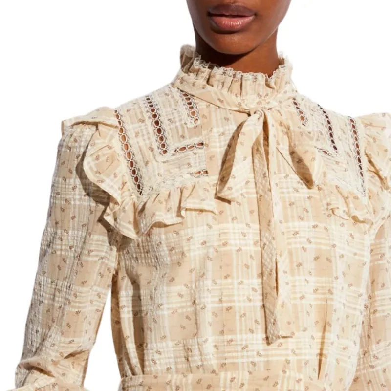 COACH FW21 Long Sleeved Dress Women's Umber-3