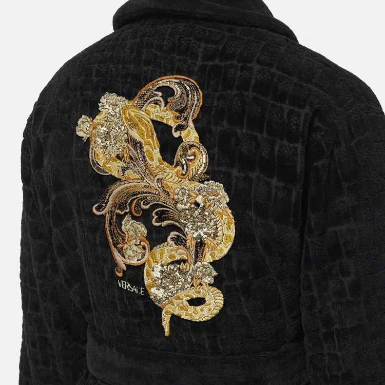 FANSIZHE Bathrobes Unisex Black-3