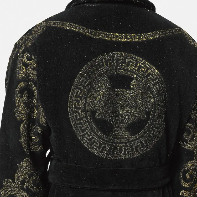 FANSIZHE Bathrobes Unisex Black-3