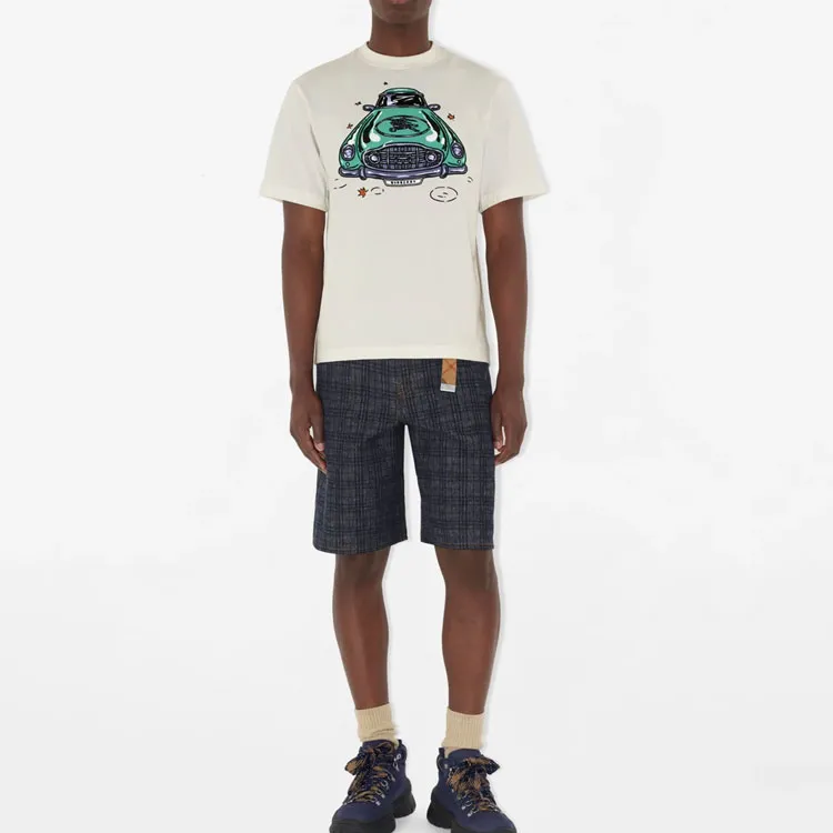 Burberry Car print Cotton T shirt-1