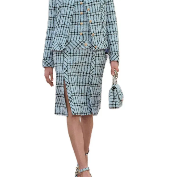 CHANEL 25S Spring Summer Collection Sleeveless Dress Women's Light Blue-4