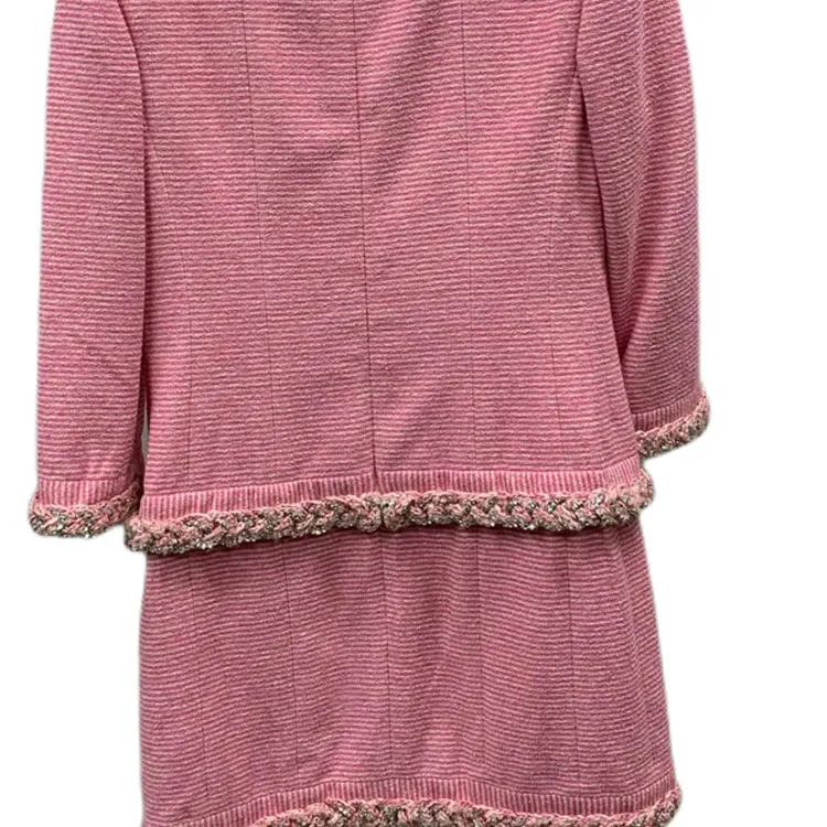CHANEL Long Sleeved Dresses Women's Pink-4