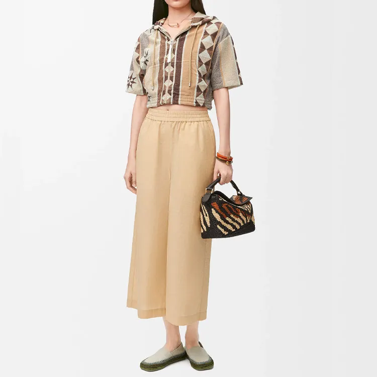 LOEWE Paula's Ibiza Casual Pants Women's Light Beige Yellow-1