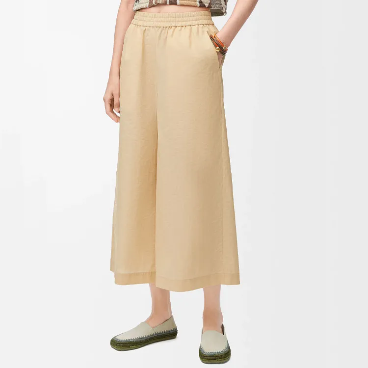 LOEWE Paula's Ibiza Casual Pants Women's Light Beige Yellow-2