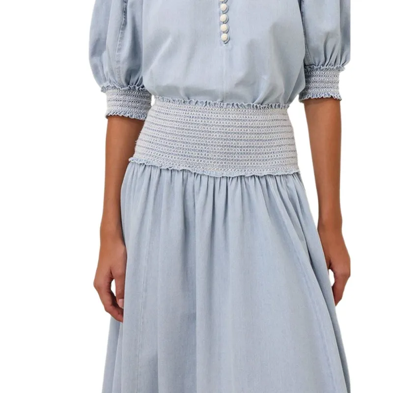 Zimmermann SS25 Denim Long Skirt Women's Blue-4