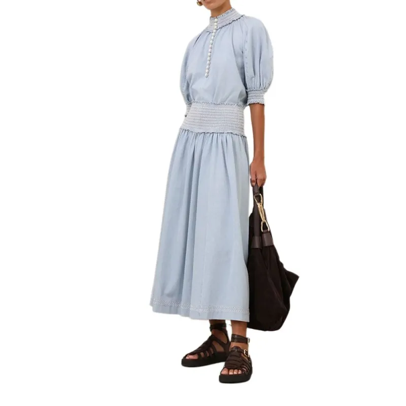 Zimmermann SS25 Denim Long Skirt Women's Blue-3
