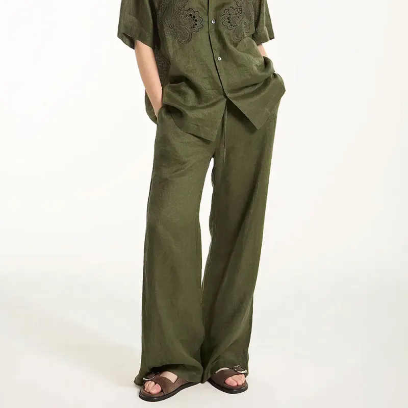 PAROSH Casual Pants Women's Green-1