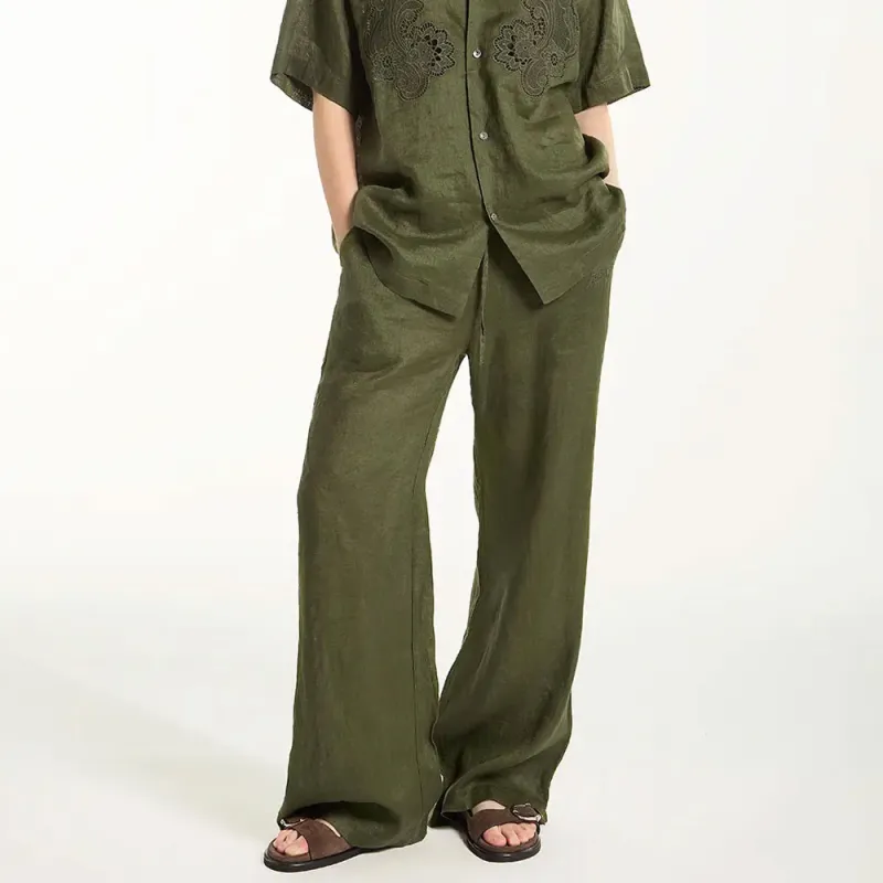 PAROSH Casual Pants Women's Green-2