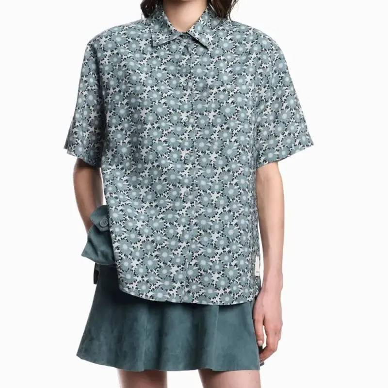 EMPORIO ARMANI Short sleeved Viscose blend Shirt With All over Print From The Peace Capsule Collection-1