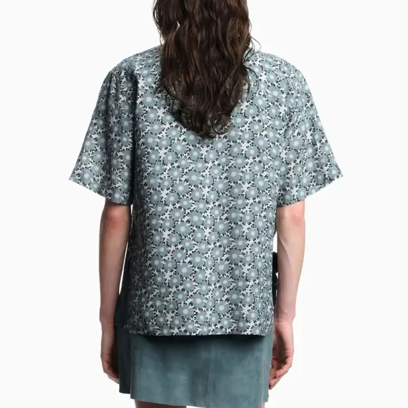 EMPORIO ARMANI Short sleeved Viscose blend Shirt With All over Print From The Peace Capsule Collection-2