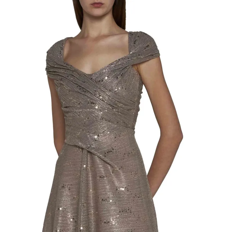 Talbot Runhof Short-Sleeved Dresses Women's Brown-3