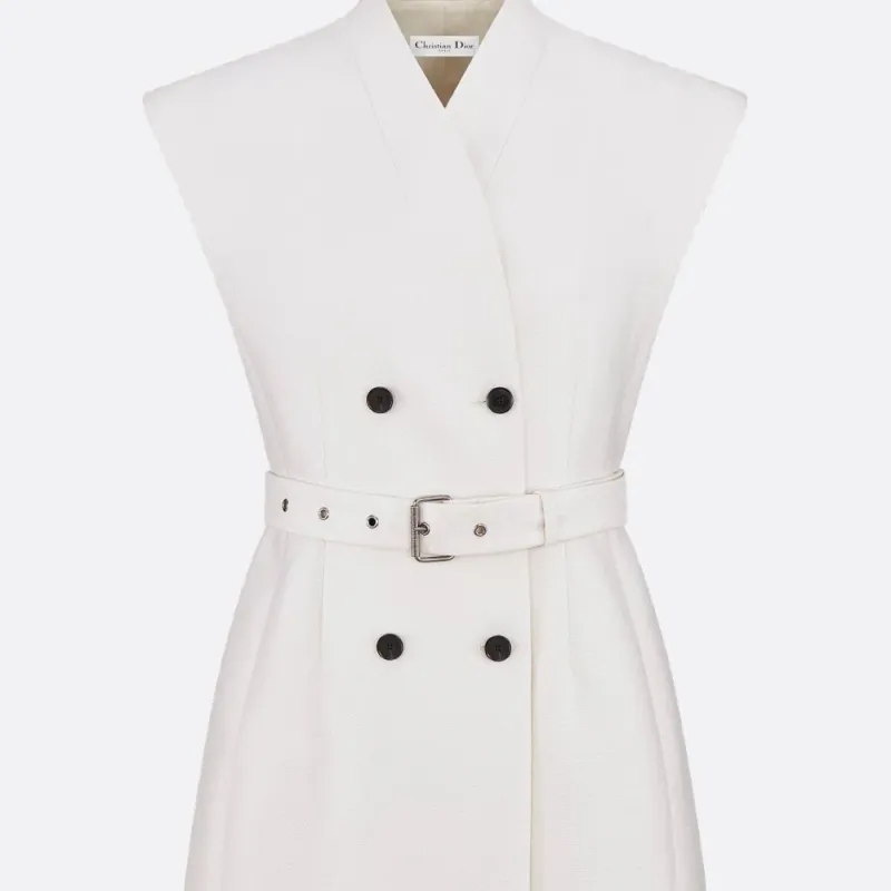 DIOR SS25 Sleeveless Dress Women's White-2