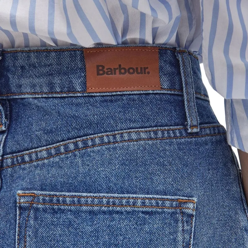 BARBOUR Denim Long Skirt Women's Blue-5