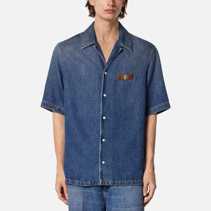 VERSACE Medusa Biggie Denim Shirt-1